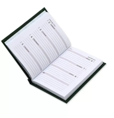 Fis 2023 Pocket Diary English Vinyl Hard Cover Week View Green -FSDI12EN23GR
