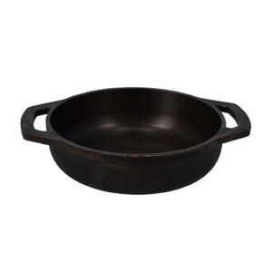 Royalford 11 Inch Flat Base Kadai - Iron - Black