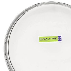 Royalford Khumcha Plate - Stainless Steel - Silver - 26 CM