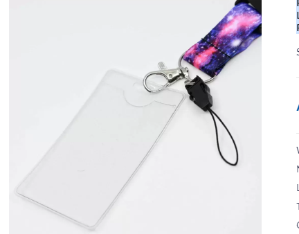 FIS Bag of 1 Fancy Lanyard With Metal Hook Width:2.5CM, Length:90CM with Transperent Name Badge 62x102 MM Purple/Blue Color -FSNAF1-1