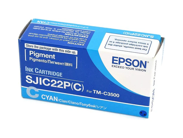 Epson TM-C3500 Cyan Ink Cartridge SJIC22P(C)