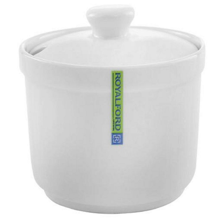 Royalford Magnesia Bowl With Lid 35 L - Porcelain - White
