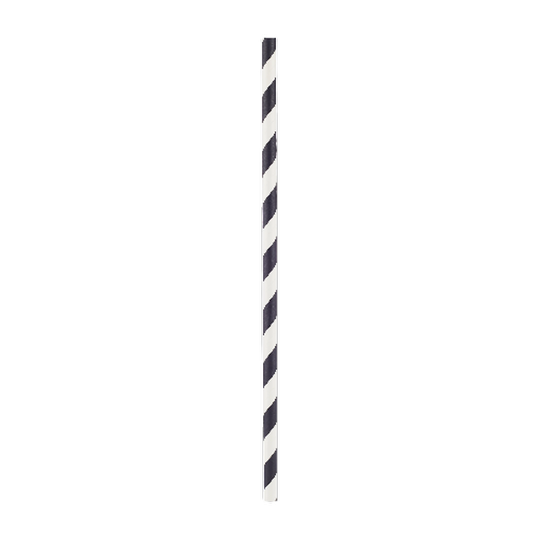 Paper Straw Without Wrap 6 mm (Black) 500 Pieces