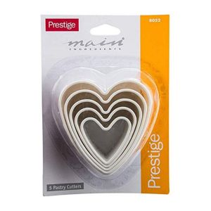 Prestige Heart Shape Pastry Cutter Set 5 Piece - Plastic - White