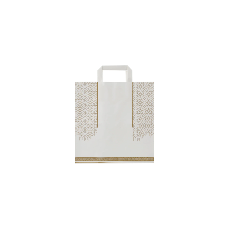 Arabic Design Printed White Paper Bag