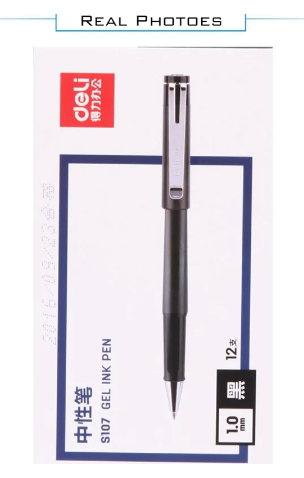 1PCS/2PCS/4PCS Deli s107 Gel pen 1.0 mm Black Professional Signature pen Rollerball Pen Gel Ink Pen 1mm