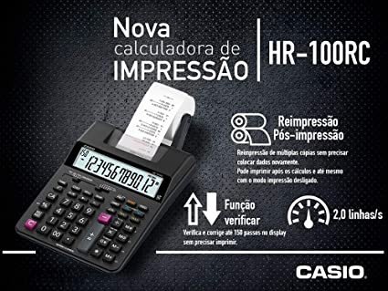 CASIO HR-100-RC-BK PRINTING CALCULATOR