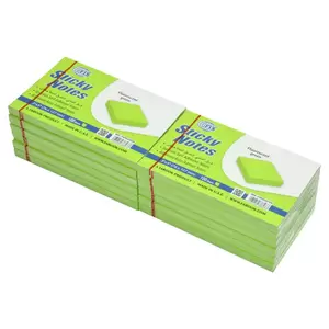 FIS Sticky Note, Fluorescent Green Colours, Size 3 x 5 Inch, 100 Sheets, Quantity per Pack 12 - FSPO35FGR