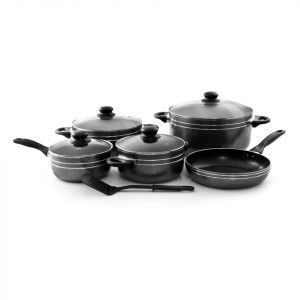 Royalford 10 Pcs Non Stick Cookware Set - Non-Stick - Black