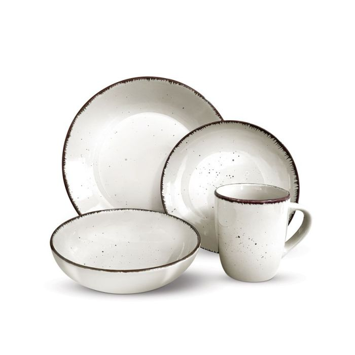 Royalford 16 Piece Stoneware Dinner Set- RF11261| Includes Dinner Plates, Salad Plates