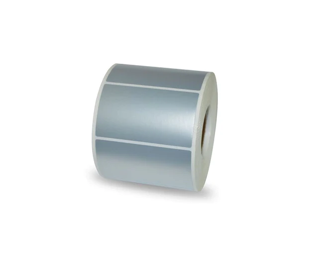 3M Polyethylene Synthetic Metallic Silver Labels, 50 X 25mm,40mm core,1000 labels-roll