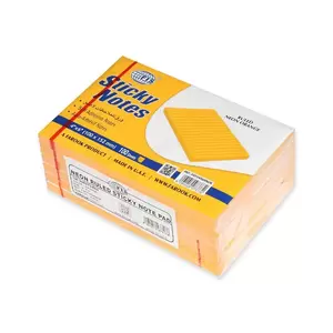 FIS Sticky Note Pad, 4X6 inches, Pack of 6, Ruled Neon Orange -FSPO4X6RNOR