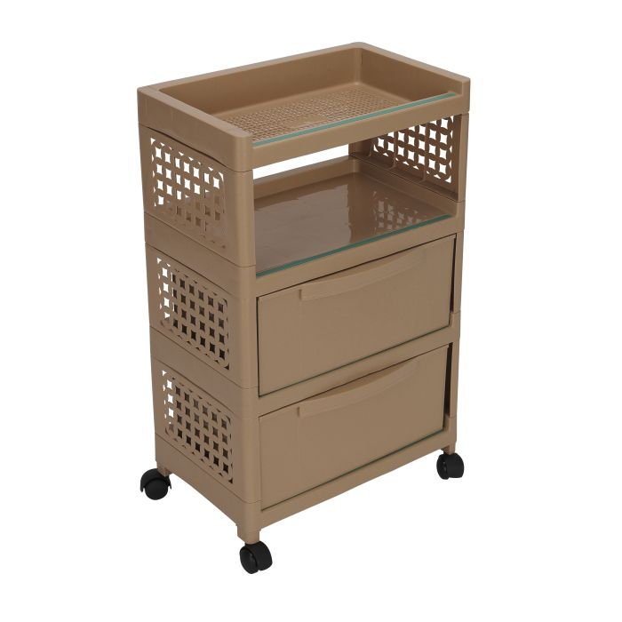 Three Layer Storage Cabin, RF10435| Portable & Lightweight Storage Organizer | Shelf Stackable Cabinet