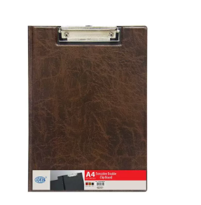 Fis Pvc Deluxe Clip Boards Double With Wire Clip (brown Color), A4 Size