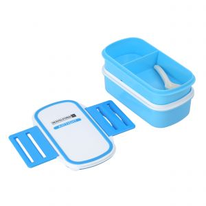 Royalford Airtight Lunch Box With 2 Layer - Stainless Steel - Blue