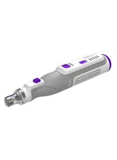 Cordless Multifunctional, Rotary Tool, With 39-Pieces 7.2V 1.5Ah With Attachment For Cutting Pet Claws Grinding Polishing, In Kit Box BCRT8IPETK-XJ, Grey/White