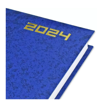 Fis 2024 Russian Diary (Russian/English), A5 Vinyl, 1 Side Padded, Blue -FSDIRU0124BL