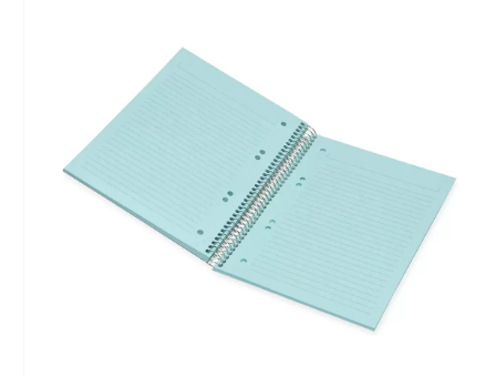FIS Spiral Hard Cover Color Notebook, Single Ruled, 100 Sheets, Blue Color Paper, Micro Perforation, 6 Punch Holes and Safety Lock, 80 gsm, B5 Size - FSNBSB5100BL