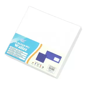 FIS Italian PU Bifold Design Wallets Polyurethane For Men, ID Card Window, 6 Card Slots, 2 Sideways Pockets, Divided Bill Compartments, Blue Colour, Closed Size 100 x 105 mm - FSPQBLD3