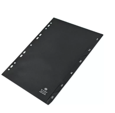 Pack of 50 Pieces 1-6 A4 PP Divider Black
