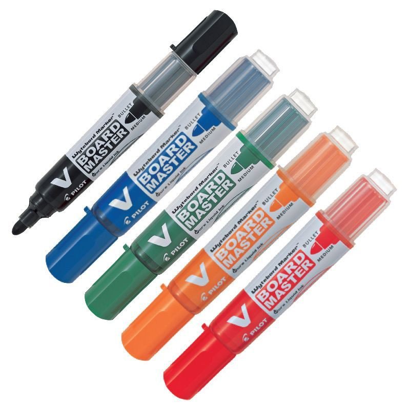 Pilot V Board Master Whiteboard Marker Chisel - Black (box/12pcs)