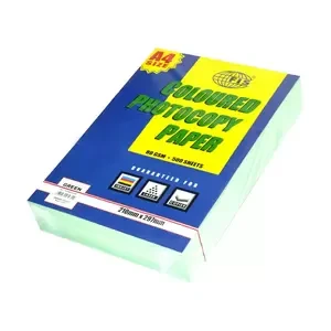 FIS Pastel Color Photocopy Paper, 500 Sheets, 80 gsm, Pastel Green Color, A4 Size - FSPWA4GRNE