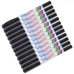 Artline 2 In 1 Marker ,Pack of 12, Ek-041T 0.4-1.0mm, Black - ARMKEK041TBK