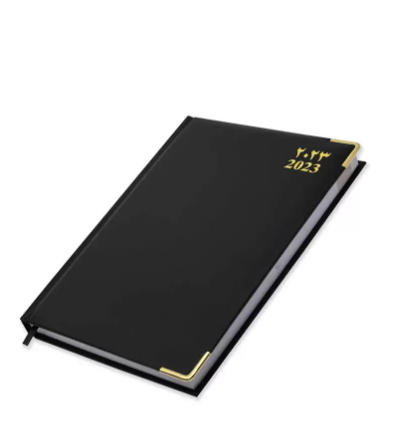 FIS Agenda Diary 2023 (Arabic/English) 1-Side Padded, Gold Corners, Black - FSDI75AEVG23BK