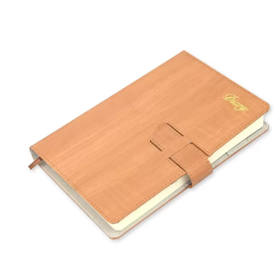Fis 2024 A5 Diary English Vinyl Hard Sewn Cover Brown -FSDI80E24BR