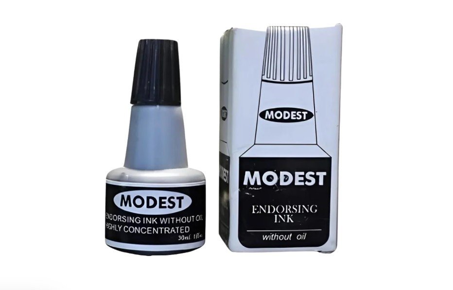Modest Stamp Pad Ink 30ml, Black- (Pack of 12 Pcs)