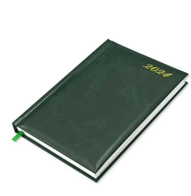 FIS 2024 International Diary A5 7-Languages Vinyl 1-Side Padded Green - FSDI136-7V24GR
