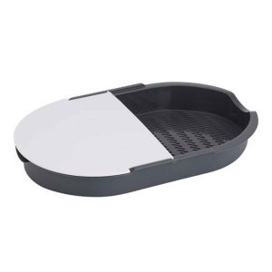 Royalford Two Chamber Cutting Board - Plastic - Multicolor