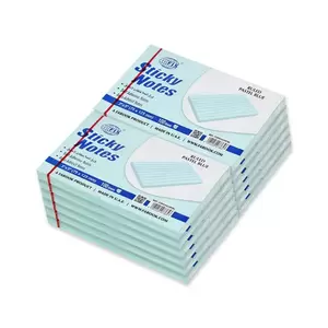 FIS Sticky Note Pad, 3X5 inches, Pack of 12, Ruled Pastel Blue -FSPO3X5RPBL