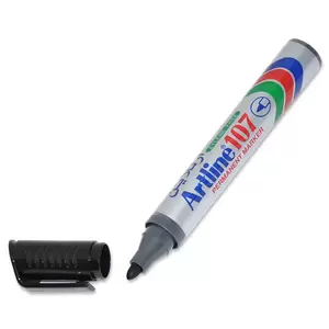 Artline Marker, Ek-107 Pack of 12, 1.5mm, Bullet, Black - ARMK107BK