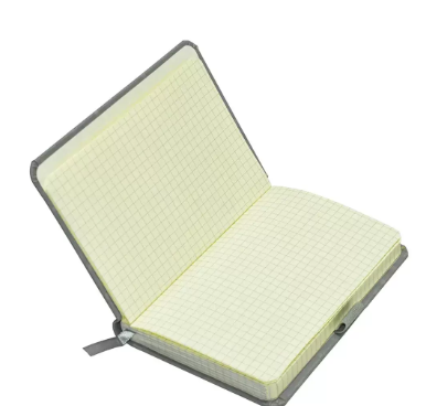 FIS Executive Ostrich Italian PU Cover Notebook, Ivory Paper, 5 mm Square With Elastic Band, Grey Color, 120 Sheets, Pen Holder and Gift Box, A6 Size - FSNBEX5MMA6GY