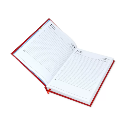 FIS A5 Diary 2023 (Arabic/English) 1 Side Padded Cover, Red - FSDI18AE23RE