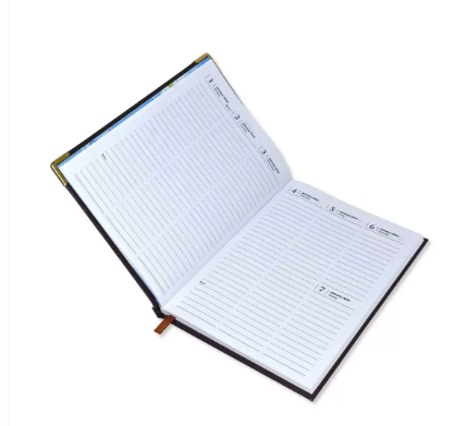 FIS A5 Diary 2024 English (1-Week at a glance) Chocolate - FSDI78E24CH