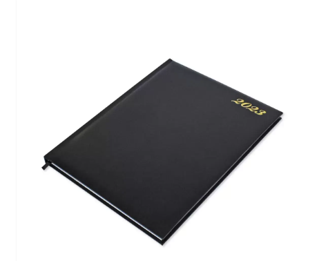 FIS Executive Diary 2023 English/French (1-Week at a glance) Vinyl, 1-Side Padded, Cover, Black - FSDI34E23BK
