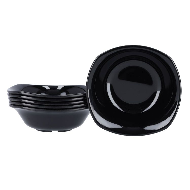 Royalford 7 Inch Melamine Ware Square Bowl - Melamine - Black