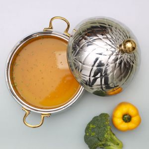 Royalford 5L Mughal Dome Hot Pot - Stainless Steel - Silver - 5 LITER