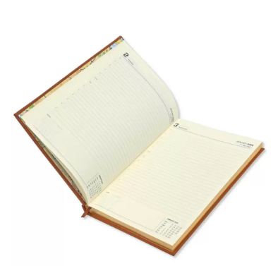 FIS Executive Diary 2024 (English) 1-Side Padded with Gilding, Brown - FSDI88EPG24BR