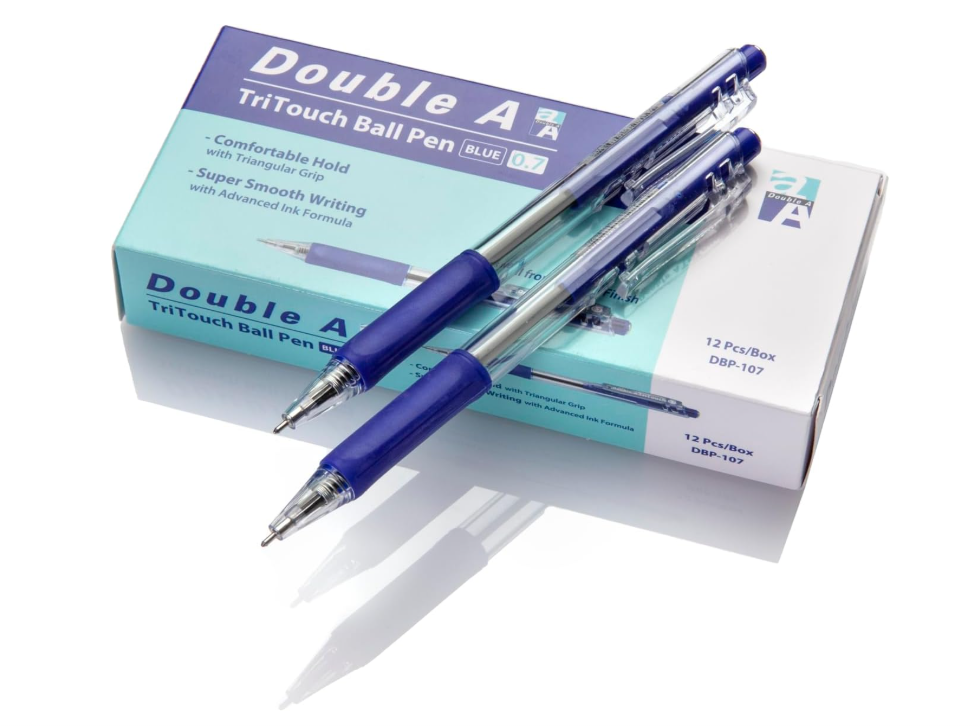 [{"value":"Double A Tri Touch Ball Pen 12-Pieces Set"},{"value":"0.7 mm Tip Size"},{"value":"Blue"},{"value":"double a"},{"value":"double a tri touch ballpen"},{"value":"tri touch ballpen"}]