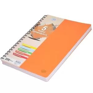 FIS 5 Subject University Books, 200 Sheets, A4 Size, Micro Perforated Pages, Orange Colour - FSUB5SPPSA
