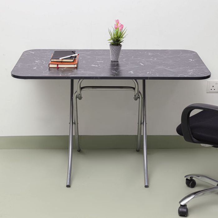 Rectangular Table, 90x60cm Marble Design Portable Table, RF10995 | Rectangular Kitchen Dining Table | Modern Small Coffee Table Living Room Accent Table With Metal Legs