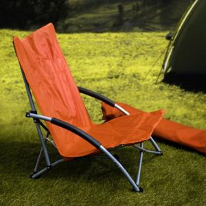 Royalford Beach Foldable Camping Chair - Alloy Steel - Red - RF10346