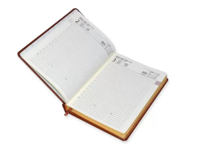 FIS 2023 International Golden A5 7-Languages Bonded Leather Diary Brown - FSDI136-7BG23BR