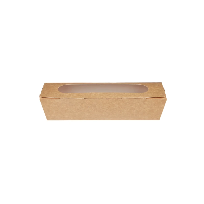 Kraft Baguette Box With Window 250 Pieces