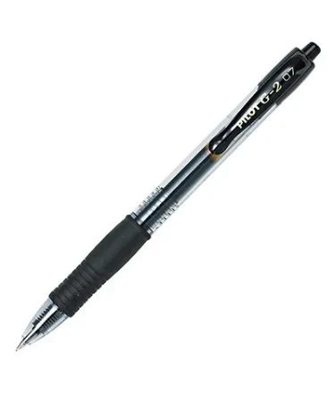 Pilot Retractable Gel Pen, BL-G2-7-B, 0.7MM, Black, Pack of 12