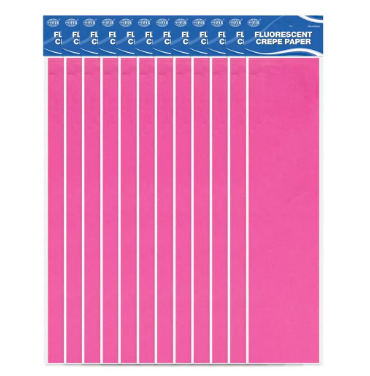 Pack of 12 Pieces Fluorescent Crepe Paper Pink