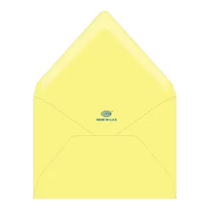 FIS Pack of 50 FIS Pastel Color Envelopes, 80 GSM, 136 X 204mm, Glued, Color Yellow